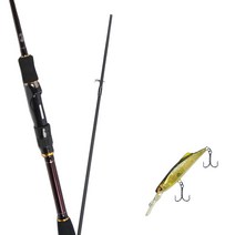 원다 배스 루어낚시대 702MSP + 케이스 + 다미끼 쏘킬 하드베이트, 낚시대(베스타), 하드베이트(314H YELLOW AYU)