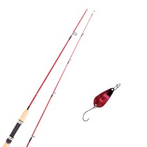 원다 레드 엡실론 루어 낚싯대 502L + 다미끼 피카 스푼 메탈지그 루어 A TYPE 2.8g 002 BLOODY RED, 1세트