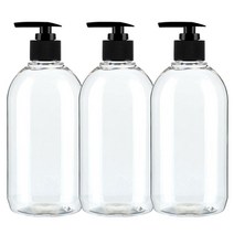 병도매닷컴 ARB330 투명 디스펜서 206 검정 마개 공병, 330ml, 3개입