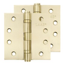 라스 황동 도어 경첩 골드무광 4 x 4 in, 2개입