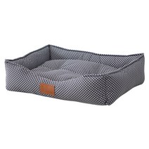 레드퍼피 라일락 사각 펫쿠션, 도트블랙