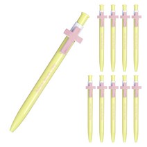 씨엔지 십자가볼펜 0.5mm, 옐로우, 10개입