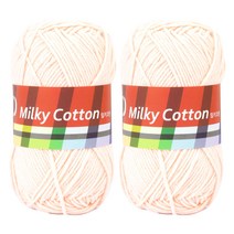 브랜드얀 밀키코튼 레드라벨 면혼방 뜨개실 2p, 스킨, 2개