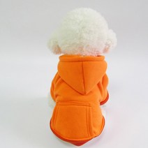 AnTs 반려동물 베이직 후드티셔츠 2p, 오렌지