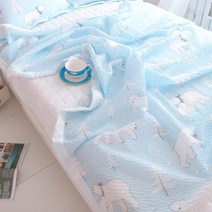 보몽드 시어서커 홑이불 쿨베어 2p, 쿨베어 (블루, 블루)