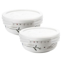 젠 메도우플라워 원형 밀폐용기 특대 800ml, 2개입, 용기 2p