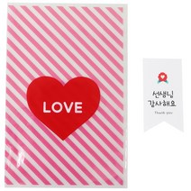 황씨네도시락 하트 속포장 봉투 핑크 100p + 카네이션 스티커 사각 100p, 1세트