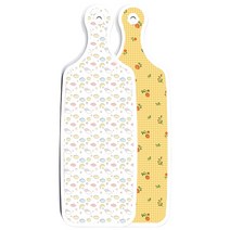 로엠디자인 양면 서빙도마 보드 치자색플라워체크, 파스텔밤하늘, 1개