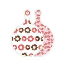 로엠디자인 양면 원형 서빙도마 초코도넛, 핑크복숭아, 1개
