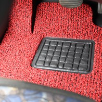 라임 코일 카매트 확장형 레드블랙 3p세트, 현대, 코나