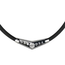 반델 티탄 러버목걸이, 실버 + 블랙