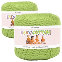 베이비코튼 뜨개실 2p, 21 연올리브