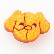 HR빅버튼 나무단추 강아지 13mm, 오렌지, 12개입