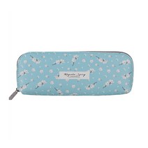 톡톡팬시 반달지퍼 꽃 필통, 블루, 1개