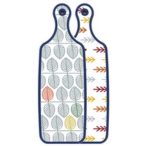 로엠디자인 블루 에디션 서빙 도마 보드 소나무화이트, 나뭇잎패턴, 1개