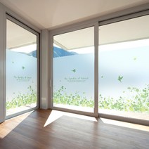 제제데코 무점착 반투명 칼라안개 창문시트지 숲속의정원02, 혼합 색상