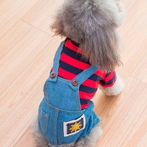 슈퍼식스 반려동물 멜빵바지 올인원, 레드