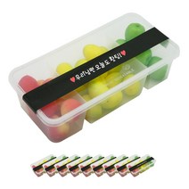 도나앤데코 PP일회용 내열 3칸 긴 사각도시락 용기 10p + 띠지스티커 블랙 우리남편 오늘도홧팅 10p, 1세트