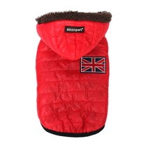 하라시코쿠키 강아지 시베리아등정용 기모패딩, 진한레드