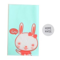 황씨네도시락 비접착 야미봉투 토끼 100p + 스티커 홈메이드 대 100p, 1세트