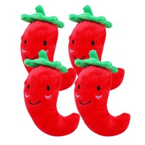 셀럽펫 고추 봉제 삑삑이, 혼합 색상, 4개입