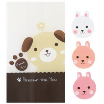 황씨네도시락 M쿠키봉투 강아지 50p + 토끼 스티커 50p, 1세트