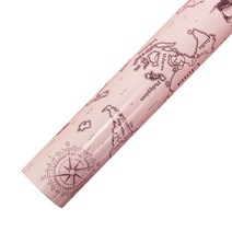 포포팬시 지도 비닐증착 포장지 중, 핑크, 1개