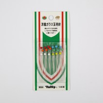 튤립 유리구슬시침핀 SO-011, 빨강, 주황, 백색, 하늘, 초록, 노랑, 1세트