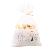 봄91 애니멀프렌즈 비접착 쿠키봉투 50p + 크라프트 막대타이 50p SET, 1세트