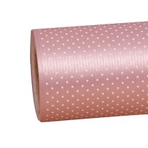 헬로우닝닝 종이 롤포장지 펄도트 53cm x 10M, 인디핑크(R70), 1개