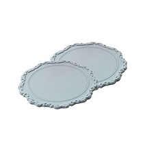 멜로우스페이스 오마주 실리콘 코스터 컵받침 2p, Melange blue