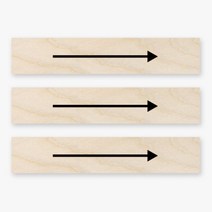 모두의팩토리 심플 원목 미니 직사각 도어사인 3p, 77 화살표