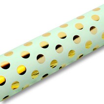 디자인랩 프리미엄 금박종이 롤포장지, 민트골드 미디엄도트, 1개