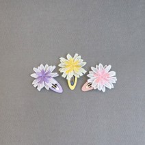 아바드 개나리 자수 똑딱핀 3종 세트