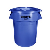 러버메이드 벤티드 브루트 컨테이너 휴지통 세트 통 75L 2620 + 뚜껑 261960, 파란색, 1세트