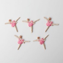 패션포인트 미니 자수 와펜, 발레리나, 5개입