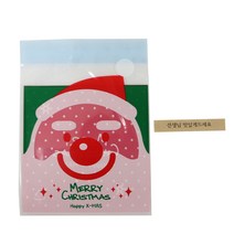 황씨네도시락 접착 그린산타 쿠키봉투 100p + 크라띠지 스티커 선생님 맛있게드세요 100p, 1세트