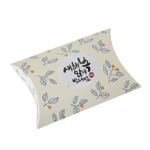 황씨네도시락 반달 상자 나뭇잎 옐로우 30p + 뉴 새해 복 캘리 스티커 화이트 30p, 혼합 색상, 1세트