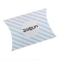 황씨네도시락 반달상자 스트라이프 블루 10p + 원형 감사합니다 스티커 화이트 10p, 혼합 색상, 1세트