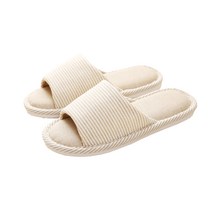 DM 알럽홈 스트라이프 린넨 거실화, 베이지