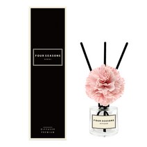 포시즌 플라워 디퓨져 50ml + 블랙스틱 3p + 카네이션 조화 핑크, 베이비화이트