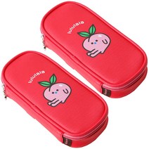 포포팬시 룰루랄라 멀티펜파우치, 복숭아, 2개