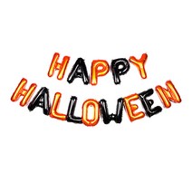 파티팡 은박풍선세트 HAPPY HALLOWEEN, 블랙 + 오렌지, 2세트