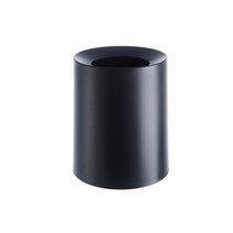 하하NET 모던 라운드 커버 휴지통, 블랙, 1개