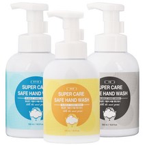 슈퍼케어 세이프 핸드워시 500ml 3종세트 레몬향 + 파우더향 + 무향, 1세트