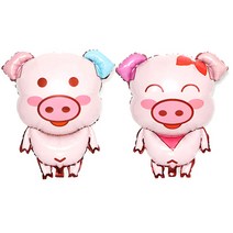 와우파티코리아 돼지 은박 풍선세트, 귀욤, 웃음, 1세트
