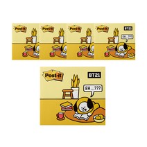 포스트잇 강한점착용 커버노트 BT21, CHIMMY, 5개입