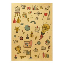 삼육오문방구 크라프트지 데코 스티커, 사이언스, 10개입