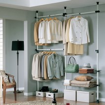 가화홈시스 기본형 3단 수납바구니 옷걸이 행거 N3LB3302, 기둥(아이보리) + 부품(검정)