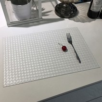 앤티스 샤르망 테이블 매트 4p, 격자 화이트, 가로 40cm x 세로 35cm